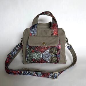 BLACK BUTTERFLY Khaki Canvas Crossbody Handbag Purse